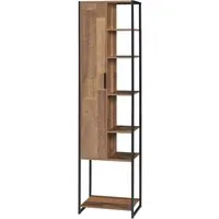 en.casa Hochschrank »Namsskogan« Badezimmerschrank 165x42,5x30cm Walnussoptik