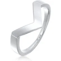 Elli Premium Fingerring V-Form Basic 925 Silber, Geo