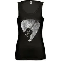 Urban Backwoods Tanktop Plectrum Ärmelloses Damen T-Shirt Guitar Gitarren Plektrum Pick Musiker Flatpick Music Gitarre