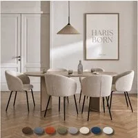Haris Børn Esszimmerstuhl mit Armlehnen - Hochwertige Polsterstühle für Esszimmer (Set, 6 St), Premium Esszimmer Stühle & Wohnzimmer Stühle