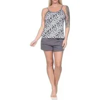 Normann Pyjama Normann Damen Pyjama Shorty in Animal Print Optik – auch in Übergröße