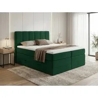 Sofnet Boxspringbett Star XL (2x Bettkästen, Bonellfederkern- und Taschenfederkernmatratze, Topper), Polsterbett, Doppelbett, Velours, mit Kopfteil, 140/160/180x200 cm