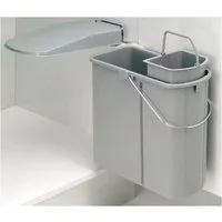 WESCO Einbaumülleimer 700451-85 DT, 14 + 5 Liter, alugrau