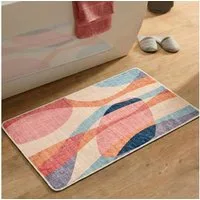 Gino Falcone Badematte Aquata GF-170, Badvorleger, Badezimmer Teppich, Höhe 7 mm, rutschhemmend beschichtet, fußbodenheizungsgeeignet, Kunstfaser, rechteckig, Badteppich, bedruckt, modernes Design, rechteckig
