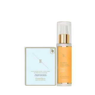 VITAMIN C + COLLAGEN ELIXIR SERUM 60ML + Hyaluronsäure + Kollagen Hydrogel Augenpads 5 X 2