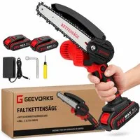 GARRYFIZH Akku-Kettensäge Akku Kettensäge 21V Akku Astsäge Akkukettensäge Akku Mini Kettensäge, 15,2 cm Schwertlänge, 2 Akku 6 Zoll lange Führungsplatte Bürstenmotor