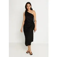 LSCN by LASCANA One-Shoulder-Kleid mit goldfarbenen Zieraccessoire am Träger, Strandkleid