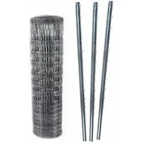 Aquagart Wildzaun 150m Wildzaun 180/24/15 Schwere Ausführung+ Z-Profil Zaunpfosten 2,3m, (1-St)