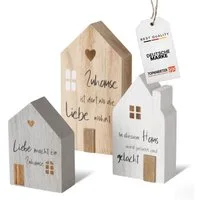 Topanbieter999 Dekoobjekt Holz Deko Häuser mit Sprüchen Set (3 St., 3er Set)