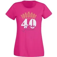 G-graphics T-Shirt 40 – Birthday Queen Slim-fit Damen T-Shirt mit Motiv zum Geburtstag