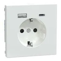 Schutzkontakt Steckdose mit USB Ladegerät Typ MEG2367-6035, Unterputz, 16 Ampere, 250 Volt weiß (glänzend), Retail