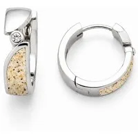 DUR Paar Creolen STEEL Damen STE1014SA Twinkle Edelstahl Strandsand® Crystal 4,5x15 mm