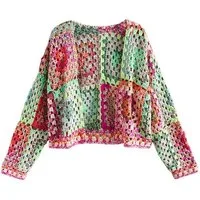 Next Cardigan Strickjacke mit langen Ärmeln und Häkelbesatz (1-tlg)