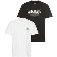 Quiksilver T-Shirt RUGGED SHORT SLEEVE TEE PACK YM (Packung, 2-tlg., 2er-Pack) 2er-Pack, Kurzarm-Design, aus Baumwolle