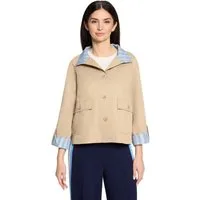 Cartoon Canvasjacke Damen mit aufgesetzten Taschen