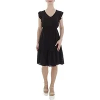 Ital-Design Sommerkleid Damen Freizeit (85941304) Rüschen Sommerkleid in Schwarz