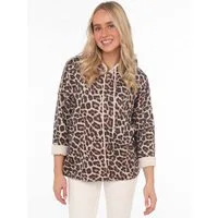 Zwillingsherz Hoodie "Leo" Kapuze, Animal-Muster, 3/4-Arm, Kordel, modisch