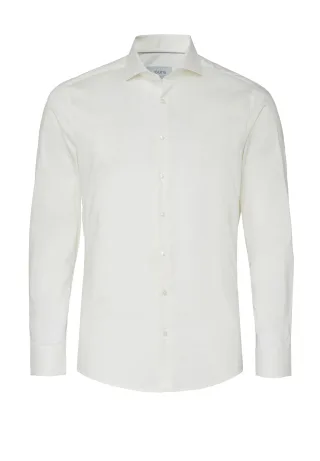 pure - PURE- City Stretch Hemd slim fit Langarm beige - Gr. - S