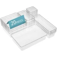 UE Stock Organizer 20-teilige transparente Schubladenteiler, 20-teiliges transparentes Organizer-Set