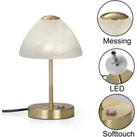 Reality Leuchten LED Tischleuchte Queen, Dimmfunktion, LED fest integriert, Warmweiß, Tischlampe mit 4 fach TOUCH-Dimmer in klassischem Design