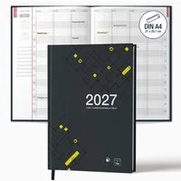 TOBJA Buchkalender Praxisplaner 2027 A4 Urban Hardcover Tattoo Barber 15 Min Takt FSC, Hardcover Layflat, A4, 15-Min-Takt, Urban-Design, FSC, 23-Mitarbeiter