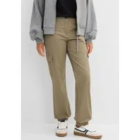 bonprix Cargohose aus Baumwolle mit Elasthan, lockere Passform, mit Bequembund