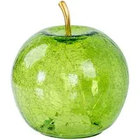Levandeo® LED Dekolicht, LED Apfel H17cm Grün Glas Dekolampe Timer Tischlampe Stimmungslicht