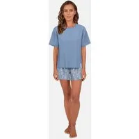 TOM TAILOR Shorty Westport mit Print, Kurzarm, Rundhalsausschnitt, kurze Hose, Viskosemix