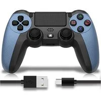 Ophy Kabelloser Bluetooth-Controller für PS4 – mit Dual-Motor-Vibration PC-Controller (6-Achsen, LED-Licht, 600 mAh Akku & ergonomischem Design)