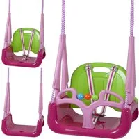 BabyGo Einzelschaukel Kinderschaukel Doremi 3 in 1 Outdoor bis 100 kg, DIN EN 71-1-2 und EN 71-8 geprüft