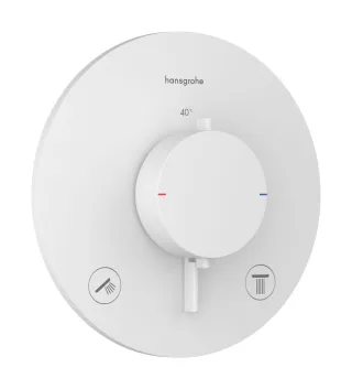 Hansgrohe Thermostat Unterputz Ecostat Comfort S Fertigset 2 Verbraucher mattweiss, 33715700 33715700