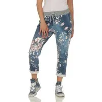 simaranda Jogginghose Damen Jogginghose 29 Blau / Blume One Size 36-40