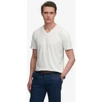 Superdry Rundhalsshirt CLASSIC COTTON LINEN VEE Baumwollmischung, relaxed fit aus luftig leichtem Baumwoll-Leinen-Mix