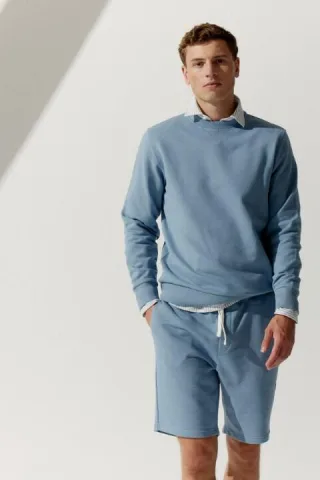 BASEFIELD - NOS Rundhals Sweatshirt blue dust - Gr. - M