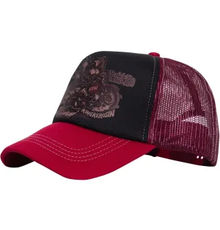 King Kerosin Herren KING KEROSIN Truckercap Classic mit wattierter Front und Motiv-Print Moto Psycho