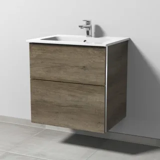 Sanipa 3way Waschtischunterbau zu Duravit ME by Starck Waschtisch mit 2 Auszügen, Eiche-Nebraska BR72437
