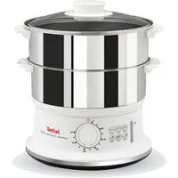 Tefal Dampfgarer Convenient Series, 900 W, 2 Edelstahlbehälter, 6 L, Ø 24cm, Timer, Abschaltautomatik, VC1451