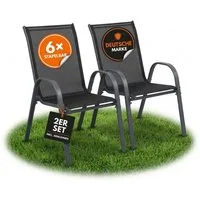 Albatros International Gartenstuhl Gartenstuhl KUBA stapelbar, 2er Set bequem belastbar Metall (mit robustem Metallgestell und hoher Belastbarkeit – Stapelstühle), mit robustem Metallgestell und hoher Belastbarkeit – Stapelstühle