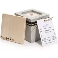 beske Outdoorkerze Betonfeuer® - Pico mit Dauerdocht Kerzenfresser Tischfeuer (10x10x10), Wachsrecycling mit besonderem Ambiente und nachhaltigem Dauerdocht