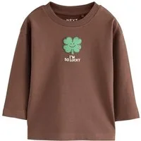 Next Langarmshirt Langarmshirt mit kleinem Grafikprint (1-tlg)