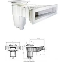 Astralpool Skimmer Astral Breitmaulskimmer Slim Oberflächenabsauger für Beton / Folie