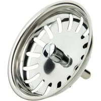 tecuro Siphon Siebkörbchen Siebkorb Ø 81 mm mit Metall-Führungsstange 8 mm und Kugel