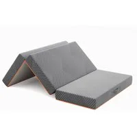 Klappmatratze 3-teilige Faltmatratze Gästematratze in grau Gästebett klappbar, Vesgantti, mit waschbarem Bezug, Gel Schaumstoff Matratze, 10CM hoch, 15CM hoch