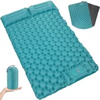 AKKEE Isomatte Campingmatte mit Kissen, Isomatte Outdoor, 2 Personen, Selbstaufblasend, Isomatte Ultraleicht, Isomatte Camping Outdoor