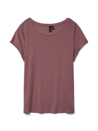 VERO MODA - VMAVA PLAIN SS TOP JRS NOOS Rose Brown - Gr. - L