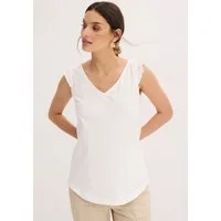 bonprix Shirttop lockerer loose fit, mit süßer Rüsche, aus Baumwolle