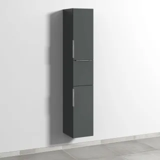 Sanipa 3way Hochschrank mit 2 Türen und 1 Auszug, Anthrazit-Matt UM10122