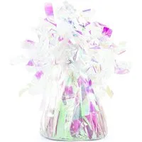 partydeco Aufblasbares Partyzubehör, Gewichte 7cm für Helium Deko 4er Set Irisierend