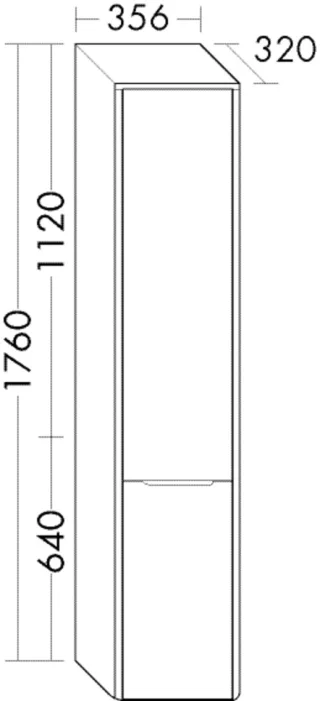 Burgbad Hochschrank Oteo 1760x356x320 Graphit Softmatt, HSUK035LF7434 HSUK035LF7434