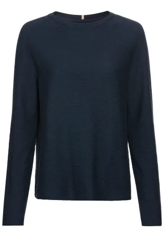 camel active - Rundhalspullover aus Feinstrick night blue - Gr. - XXL